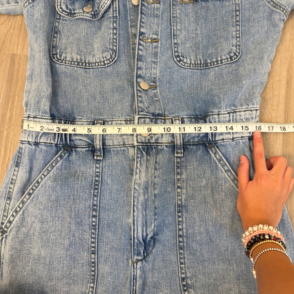 Universal Thread Denim Jumpsuit Women 8/R Utility Boiler Suit Long Sleeve - Picture 9 of 10